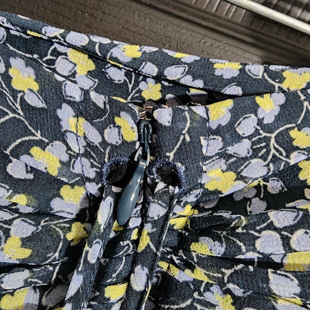 1. STATE Ruched Seam Cascading Calico Skirt in Midnight Sky - Picture 7 of 12